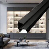 LED Glaskantenprofil GP1X 2m Schwarz