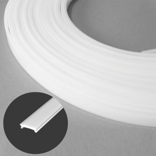 LED Profil Abdeckung flach flexibel opal/weiß 50m (UX-FLEX-B, universal)