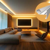 LED Profil für abgehängte Decken PD2 1m Weiß