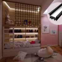 LED Einbauprofil EP16X 1m Schwarz