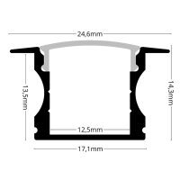 LED Einbauprofil EP2X 2m Schwarz