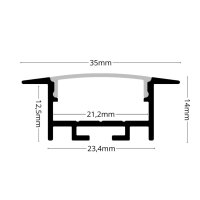 LED Einbauprofil EP20X 2m Schwarz