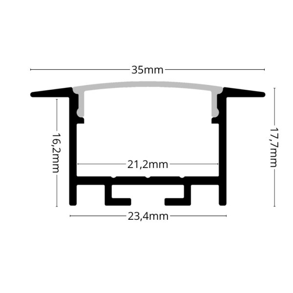 LED Einbauprofil EP21X 2m