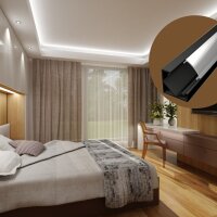 LED Eckprofil EP1X 1m Schwarz