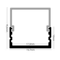 LED Profil UP10X 2m Schwarz