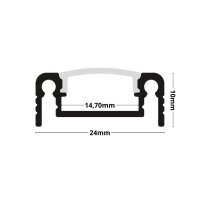 LED Profil UP13X 2m Schwarz