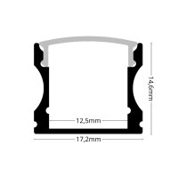 LED Profil UP2X 2m Schwarz