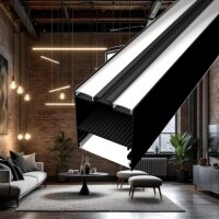 LED Profil für Hängeleuchten HP1X 2m Schwarz