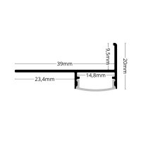LED Fliesenkantenprofil FP1X 2m