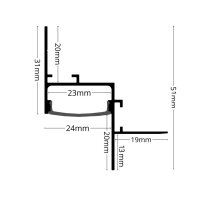 LED Profil für abgehängte Decken PD4 2m Weiß