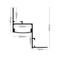 LED Profil für abgehängte Decken PD5 2m
