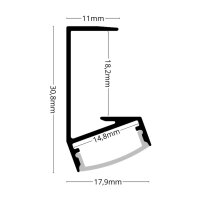 LED Regalbodenprofil RP1X 2m Schwarz