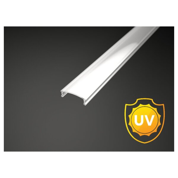 LED Profil Abdeckung UV-beständig opal/weiß 2m (UX-A, universal)