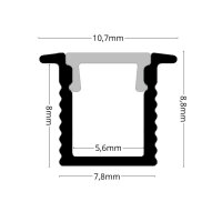 LED Einbauprofil Slim ESP1X 2m Weiß