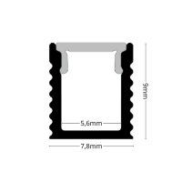 LED Profil Slim SP1X 2m Schwarz